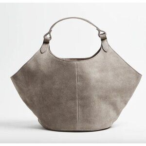 NWT M.I.L.A Emma Everyday Shoulder Bag Stone Suede Leather Small